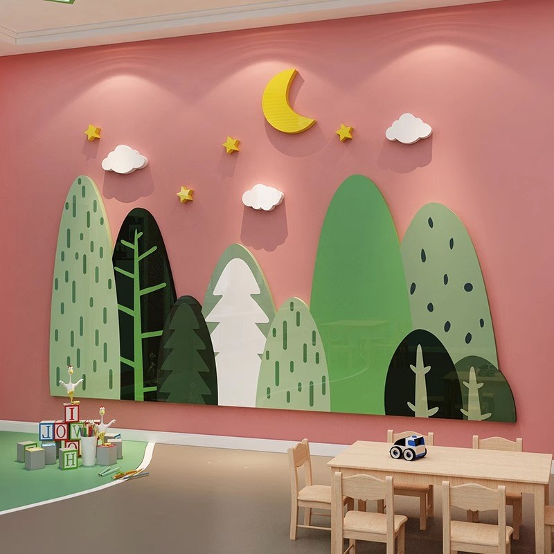 儿童小房间布置墙面装饰改造用品卧室床头壁画卡通贴纸少女孩公主