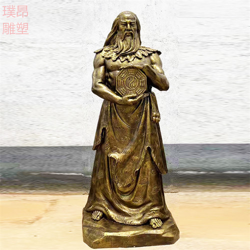 伏羲玻璃钢雕塑三皇五帝仿铜人物雕像太昊伏N羲氏神话传说铜像定