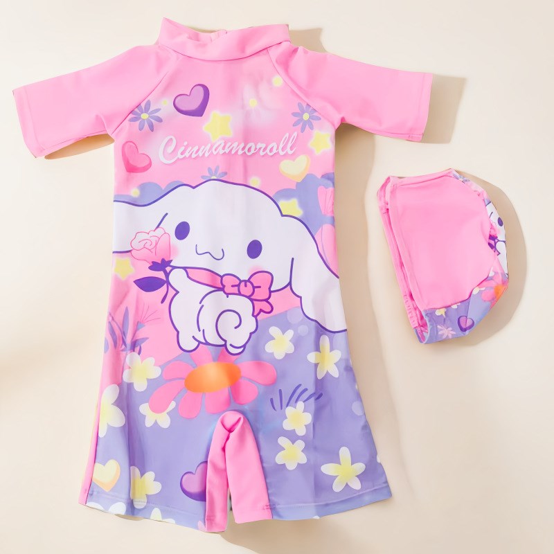 玉桂狗连体泳衣夏季儿童s游泳大耳狗游泳服冲浪服送泳帽女孩子