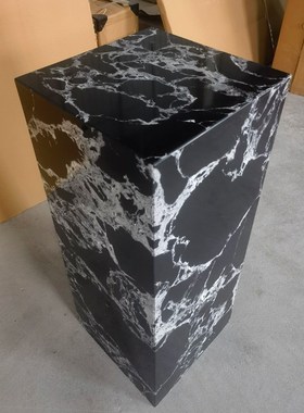 黑色大理石底座酒店别墅入户进门玄关高级感大理石摆件底座台定制