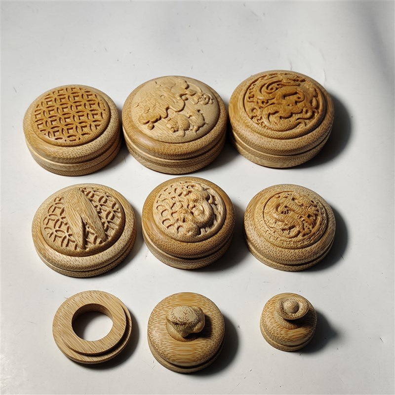 精品天然a玉竹小罐子茶叶罐桶密封收纳罐把罐葫芦口盖底配件收藏