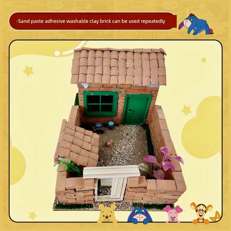 迷你小砖DIY小屋手工水泥墙梅森积木组装老房子模型