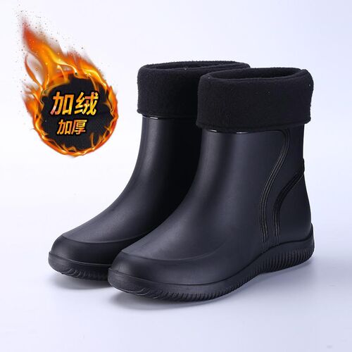 雨鞋男士中高筒厚底耐磨雨靴防水防滑工地短筒套鞋秋款低帮水胶鞋