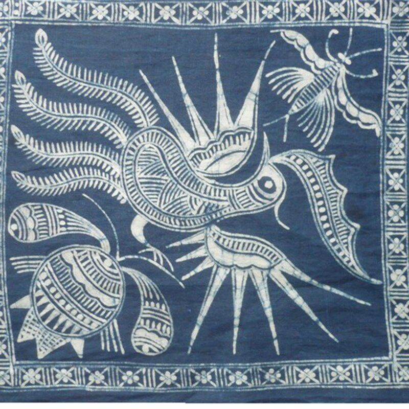 蜡染定制壁画挂画布料方巾装饰手工艺品民间艺术特色手工艺包邮