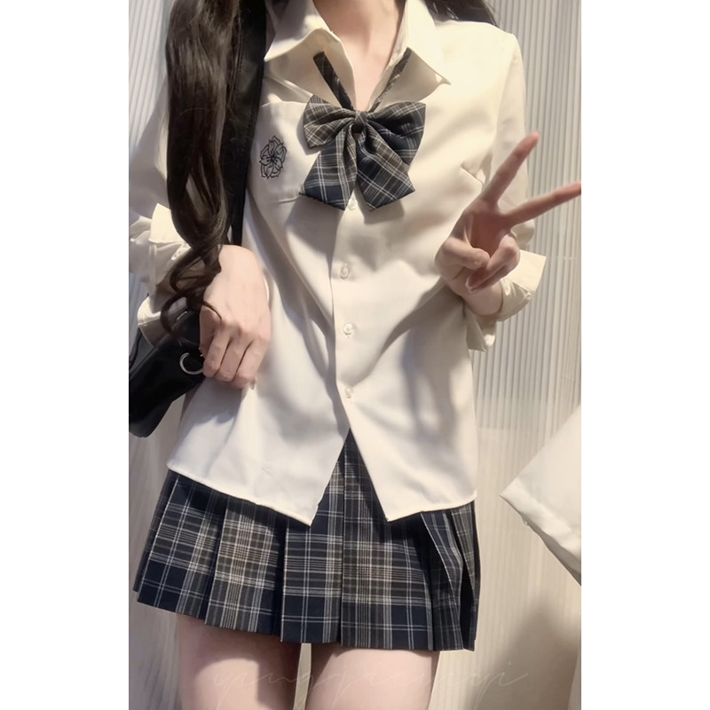 东京岁时记jk校供日系学院风制服秋E衬衫衬衣长袖宽松白衬衫沐樱