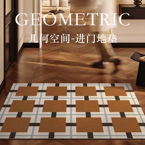 错落几何入户门地垫门垫家用门口丝圈H可蹭土耐脏进门门口高级感