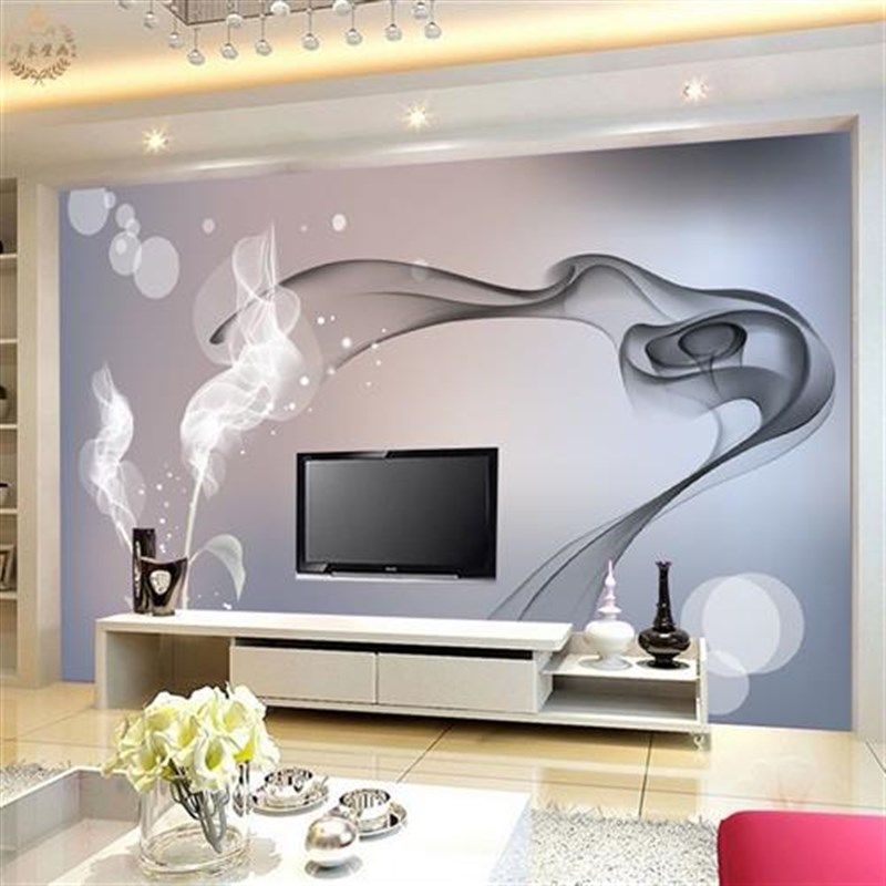 现代简约自带边框电视背景墙壁画8D沙发客厅装饰画W墙贴画影视墙h