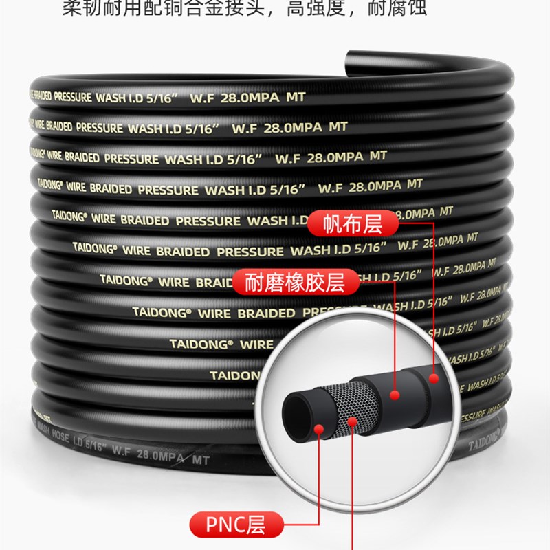洗车机防爆高压出水管钢丝管380558N型清洗机配件水枪管子