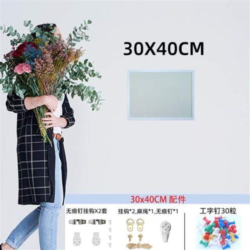 软木留言板主题墙墙软木墙贴毛毡墙板白色板公告边框图钉定制照片