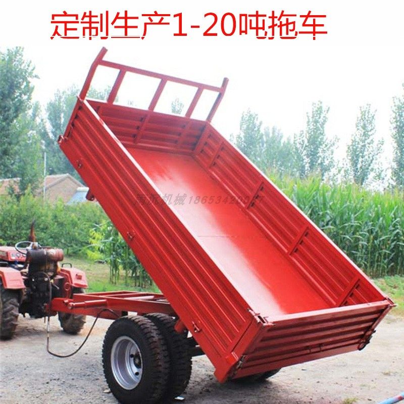 拖斗载重4吨加工定制 农用四轮拖拉机拉牧草苜蓿拖车后斗自卸挂斗