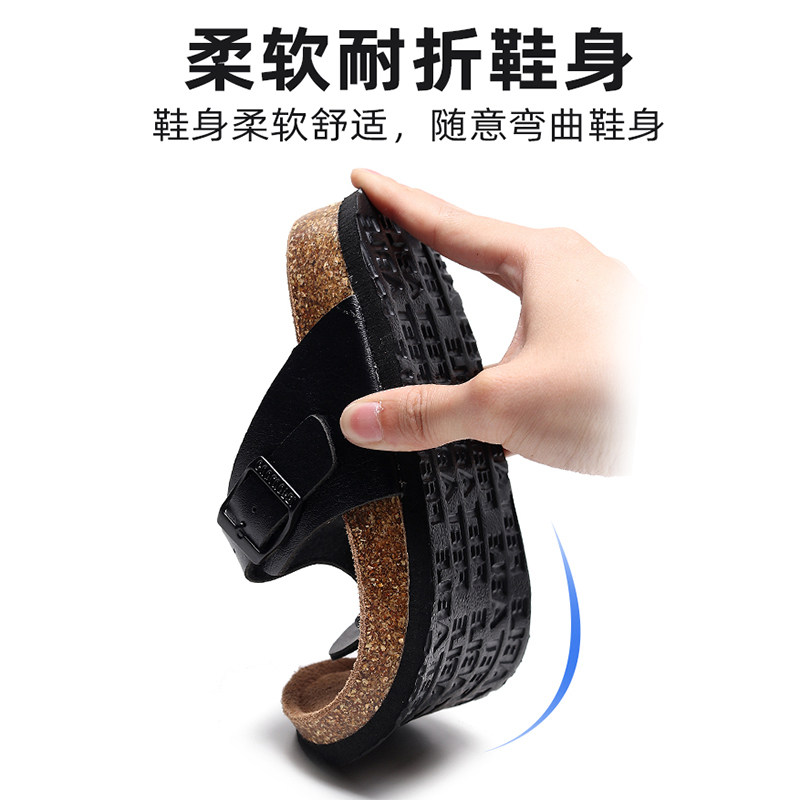 人字拖鞋男夏2021时尚软木凉鞋男百搭外穿情侣沙滩鞋夹脚大码拖鞋