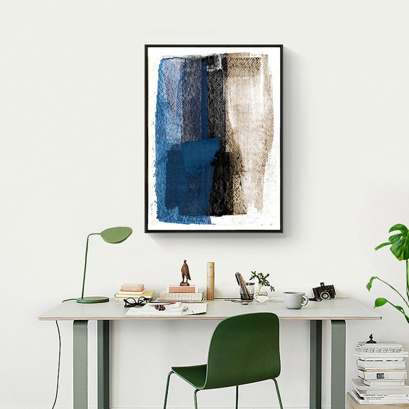 纯手绘抽象色块油画美式餐厅墙画玄关走廊挂画客厅沙发背景装饰画图片