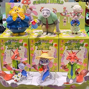 正版TOPTOY疯狂动物城朱迪尼克花语世界盲盒手办桌面摆件节日礼物
