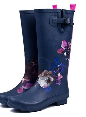 高筒雨鞋女长筒防滑保暖橡胶时尚款水鞋外穿成人手绘韩版雨靴胶鞋