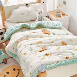 儿童豆豆被子冬被芯2024新款春秋被幼儿园冬季加厚婴儿午睡小盖毯