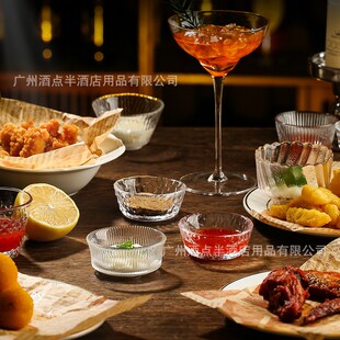 酒吧中式磨砂玻璃小料碟酱油碟果酱杯沙拉酱料味料碟泡菜番茄醋碟