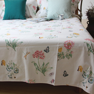 夏季床单全棉粗布小帆布单人双人床单单件吸汗透气棉软凉席