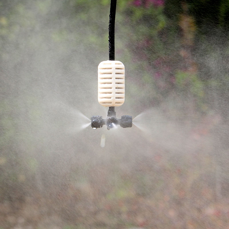温室大棚育苗细雾喷头十字雾化喷头花卉喷灌加湿除尘降温水雾喷洒