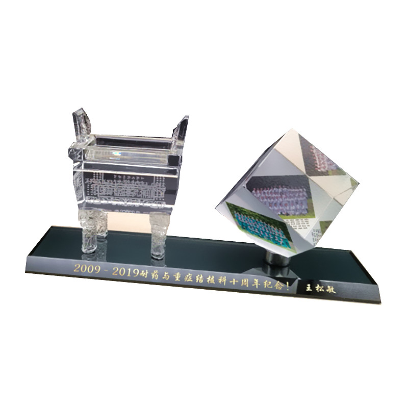 水晶钻笔筒创意奖牌刻字老师聚会公司活动周年纪念照片儿童桌面摆