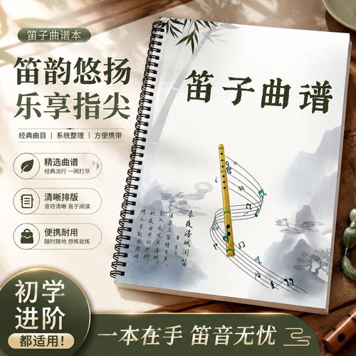 竹笛曲谱竹笛洞洞谱基础教程乐谱流行歌曲入门零基础版