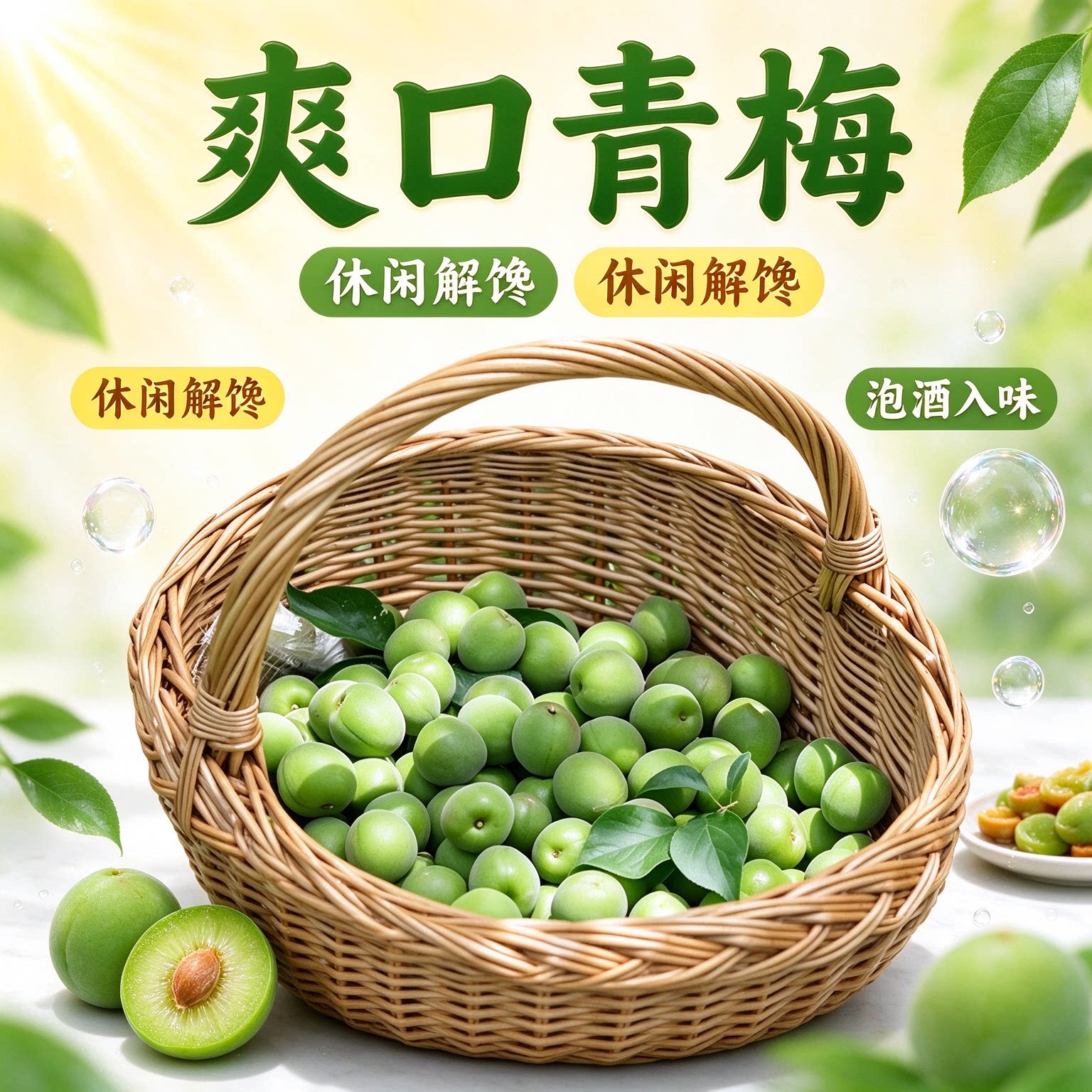 轻加工青梅鲜果泡酒半成品精选青竹梅开胃零食新鲜生梅子酸专用