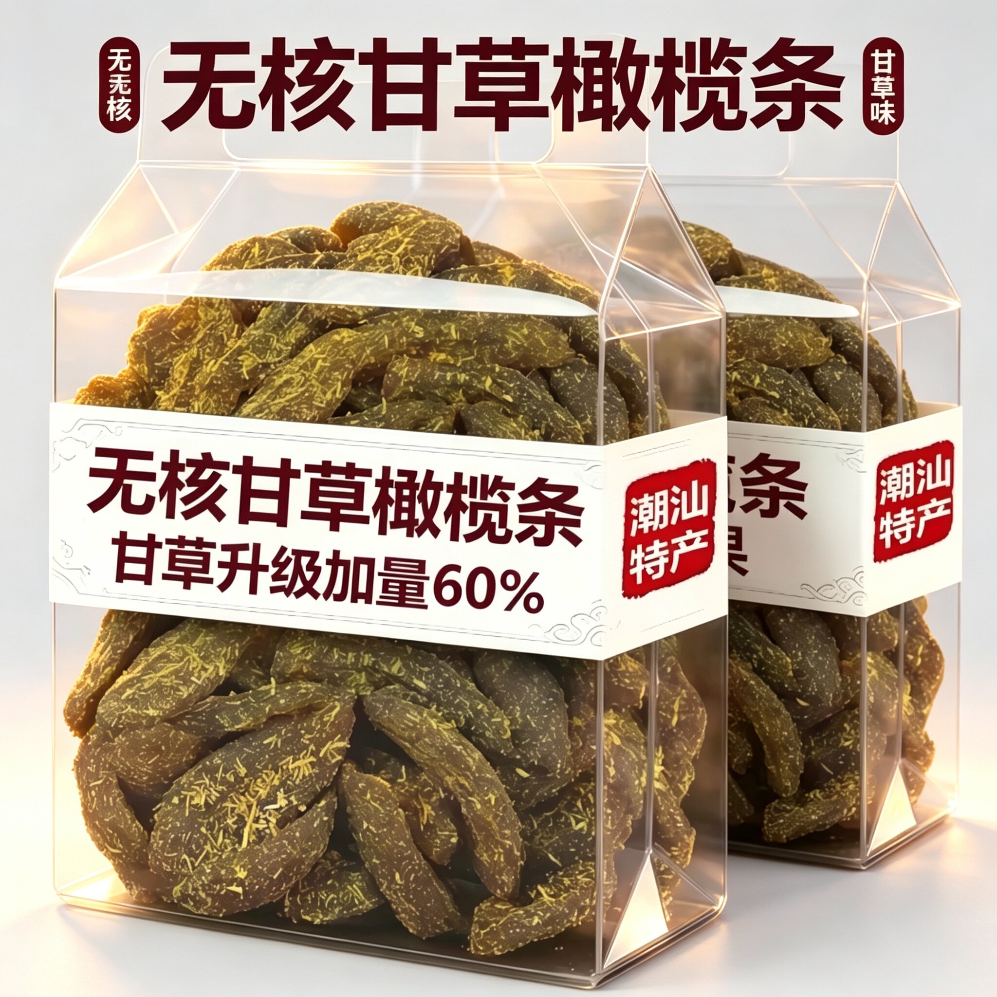 甘草橄榄条潮汕特产盐津橄榄条蜜饯果脯九制咸甜孕妇休闲小零食