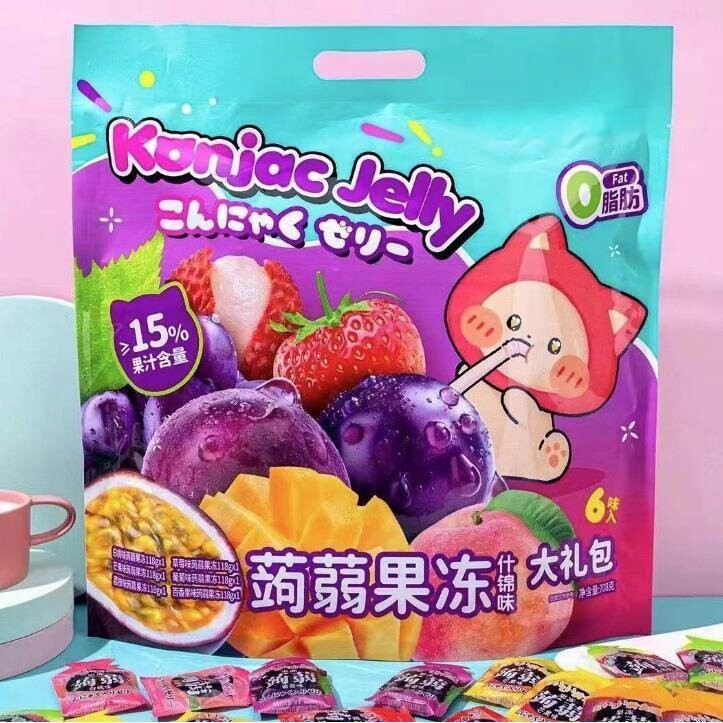 蒟蒻果冻什锦味大礼包袋装夏季儿童休闲解馋水果味网红小零食