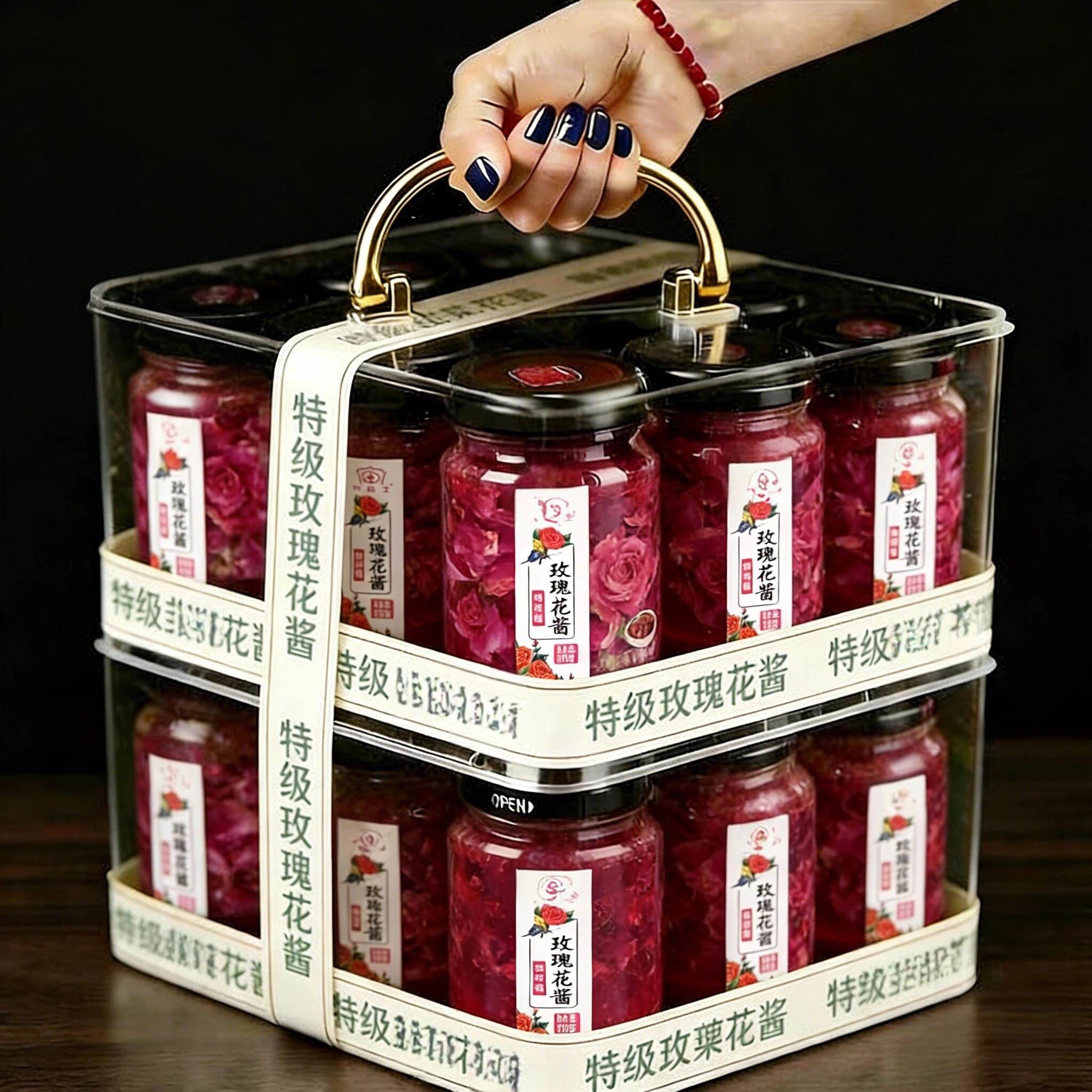 云南特产玫瑰花酱玫瑰酱食用花酿鲜花果酱夹面包烘培泡茶冰粉配料