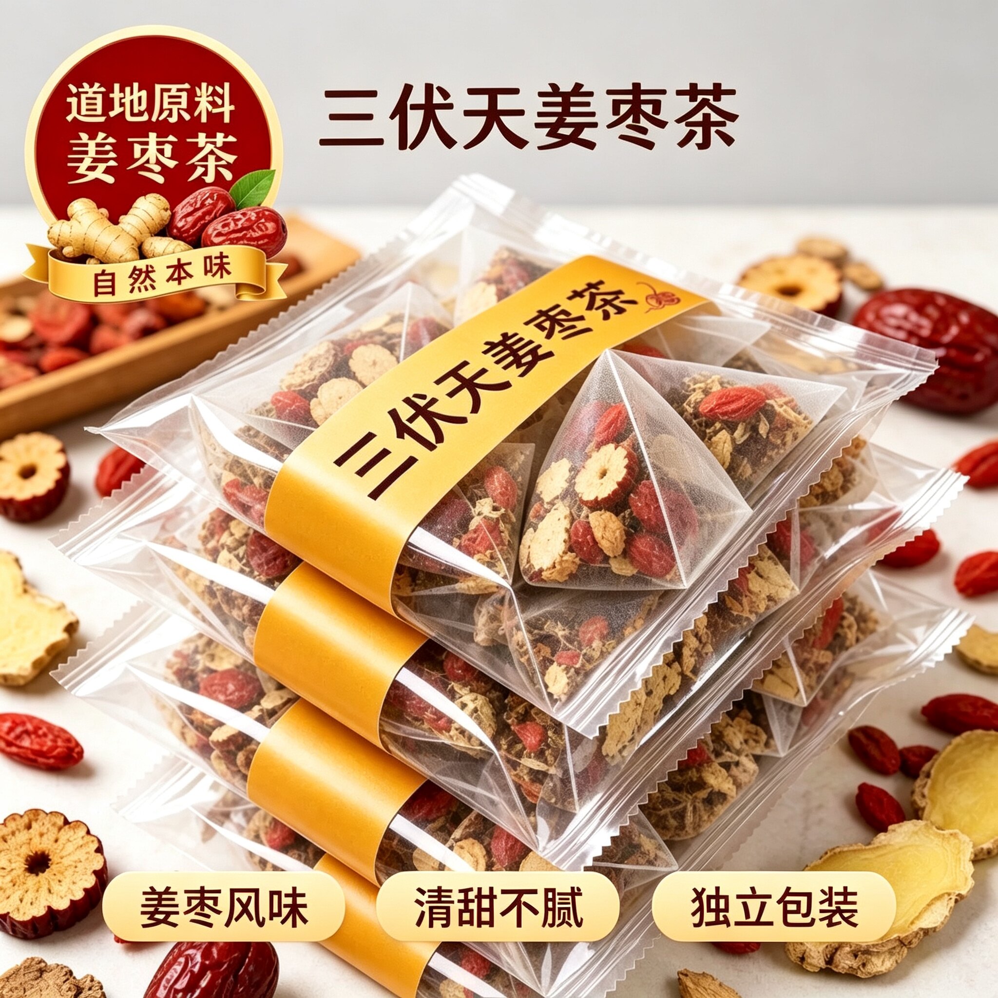 姜枣茶红枣枸杞姜丝组合茶适合女生泡水泡茶喝的茶包