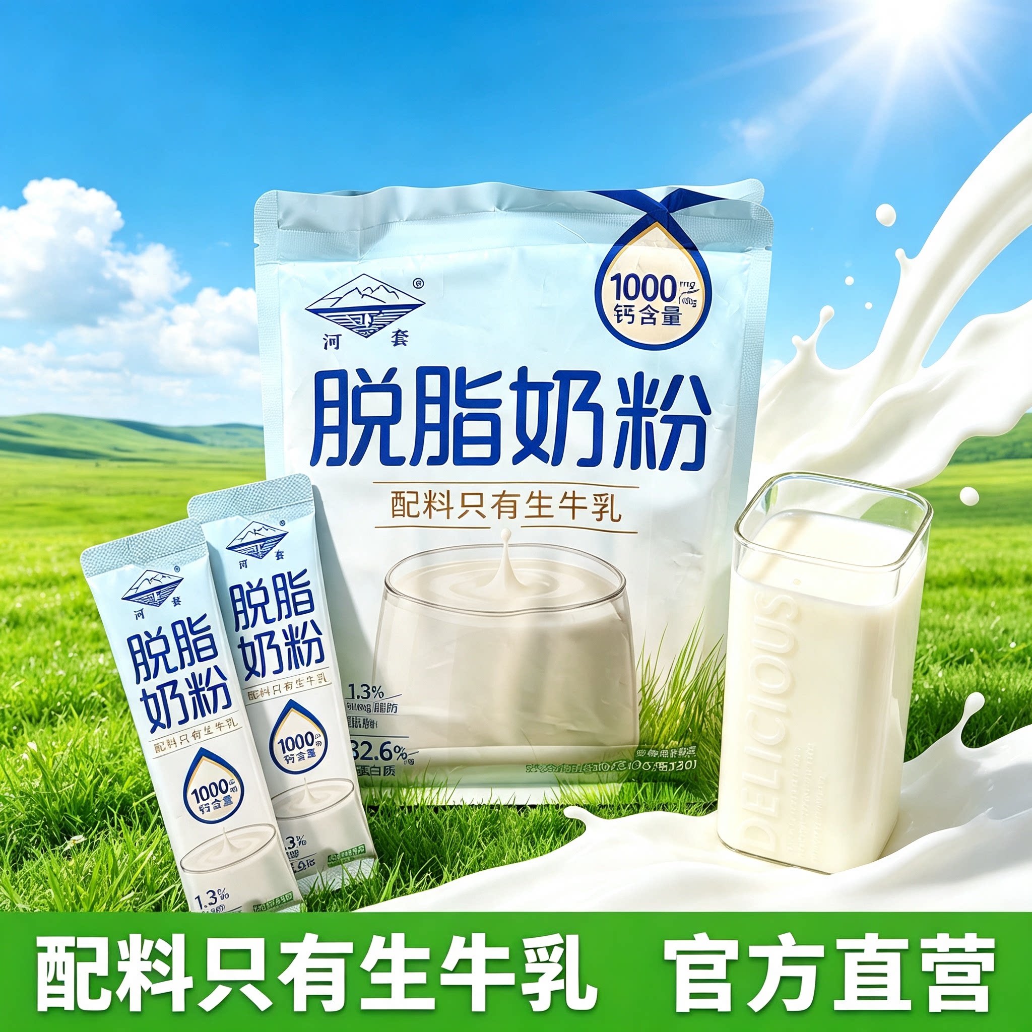 脱脂奶粉无糖0脂肪独立包装代餐孕妇正品速溶营养温水官方饱腹