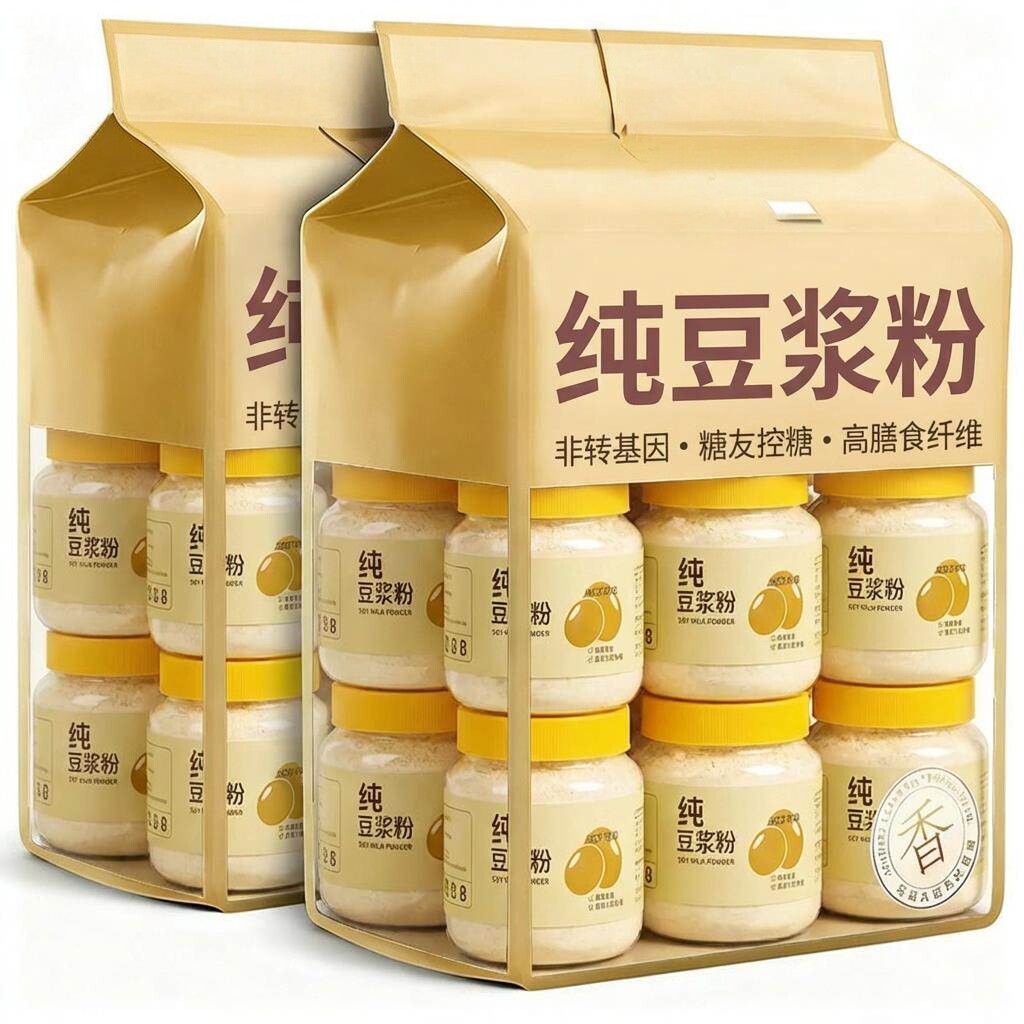 推荐纯豆浆粉无糖无添加原味冲即饮速溶中老年孕妇早餐代餐粉
