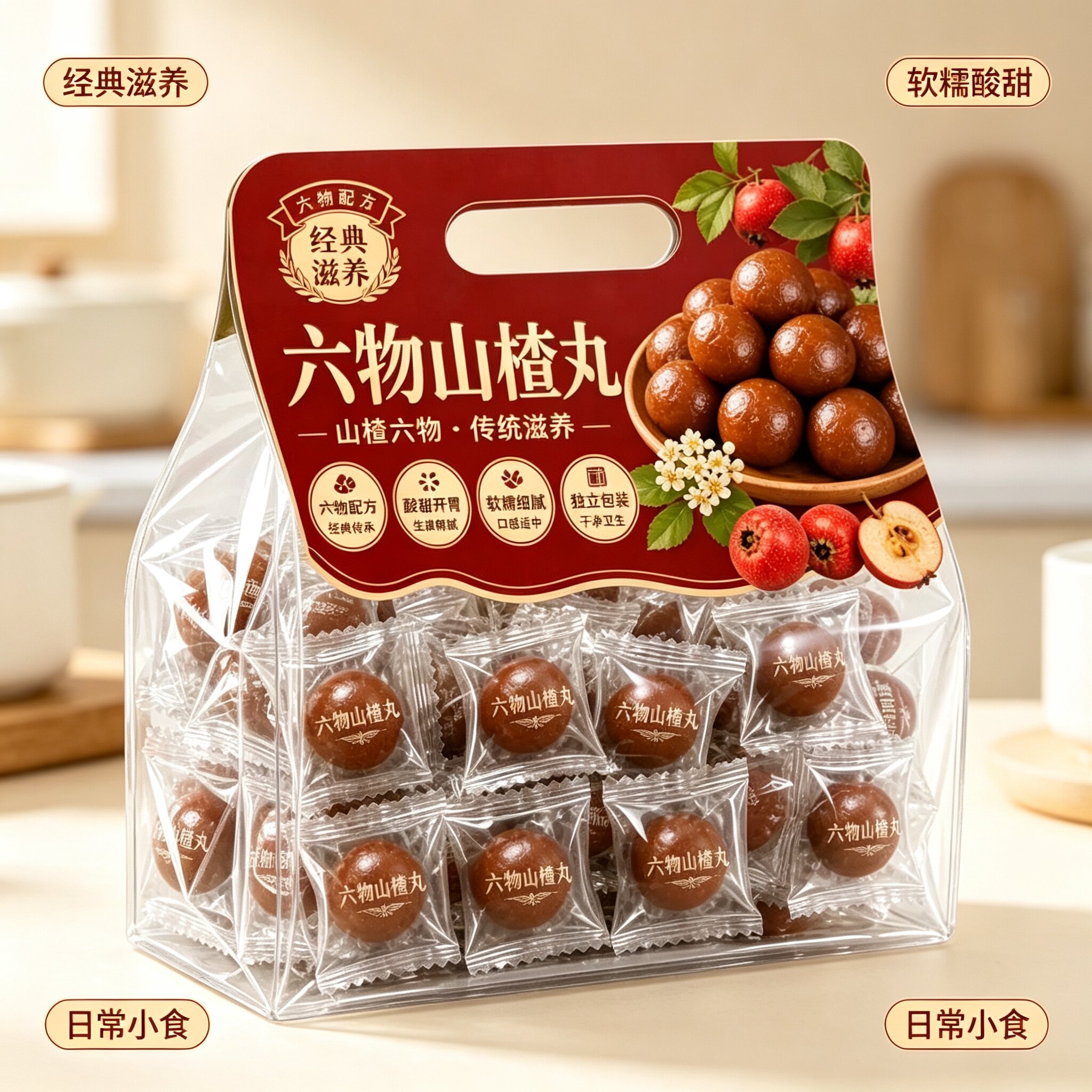 六物山楂丸山药陈皮茯苓山楂球消食开胃孕妇零食