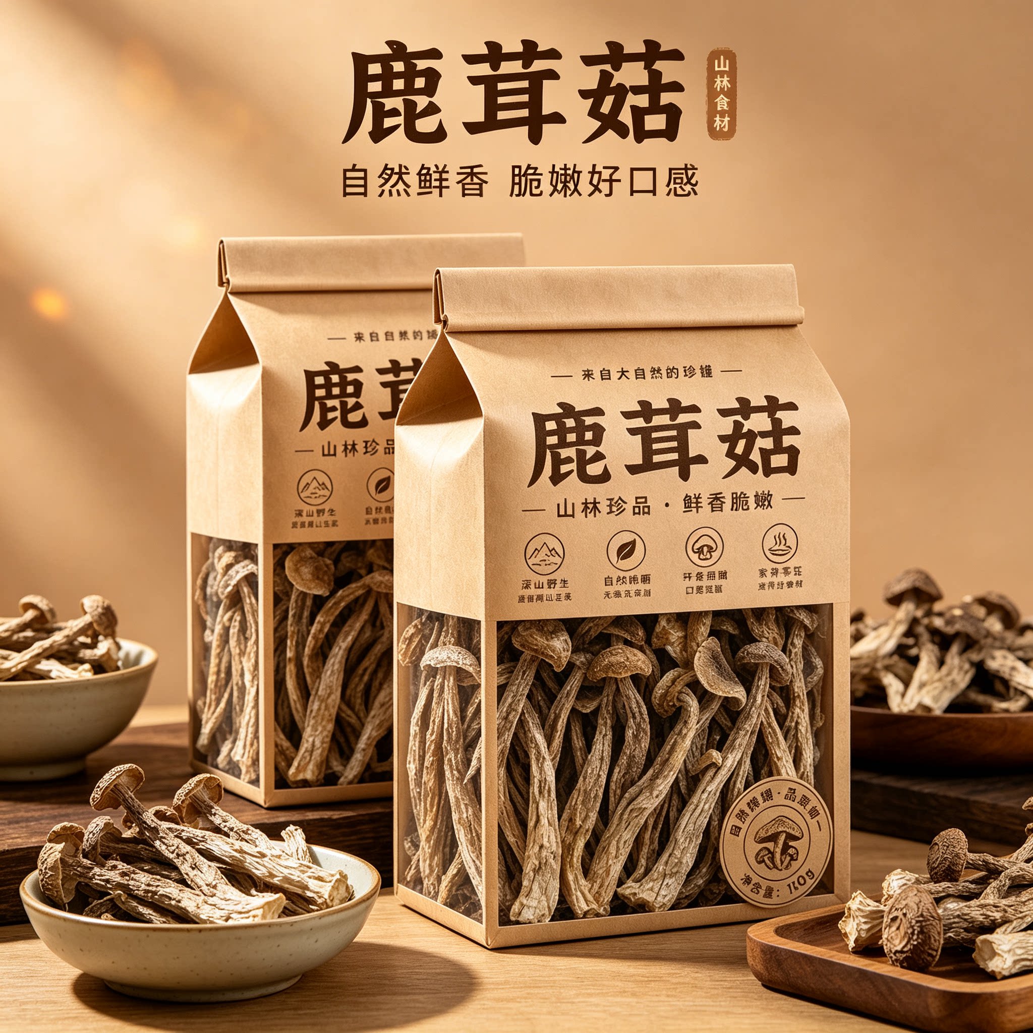 【5A精品】鹿茸菇干货特级香菇蘑菇新鲜云南菌菇类孕妇滋补煲汤