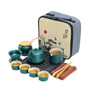 日式 户外茶盘 旅行小茶具套装 功夫茶杯家用出差办公室泡茶壶便携式