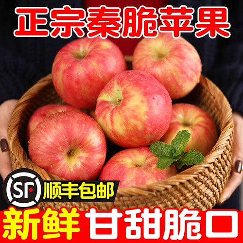 【顺丰包邮】陕西礼泉秦脆苹果脆甜富士苹果10斤当季新鲜孕妇水果