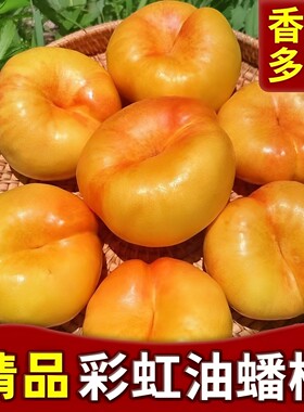 陕西彩虹黄金油蟠桃5斤水果包邮