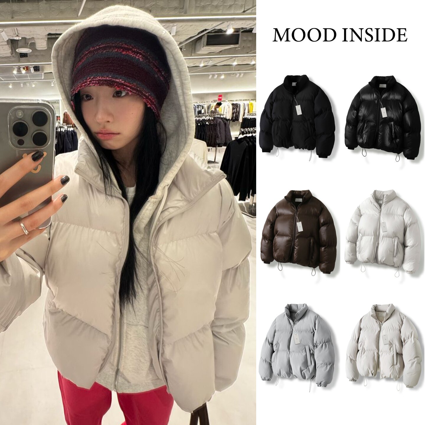 MOOD连帽短款面包服男女保暖