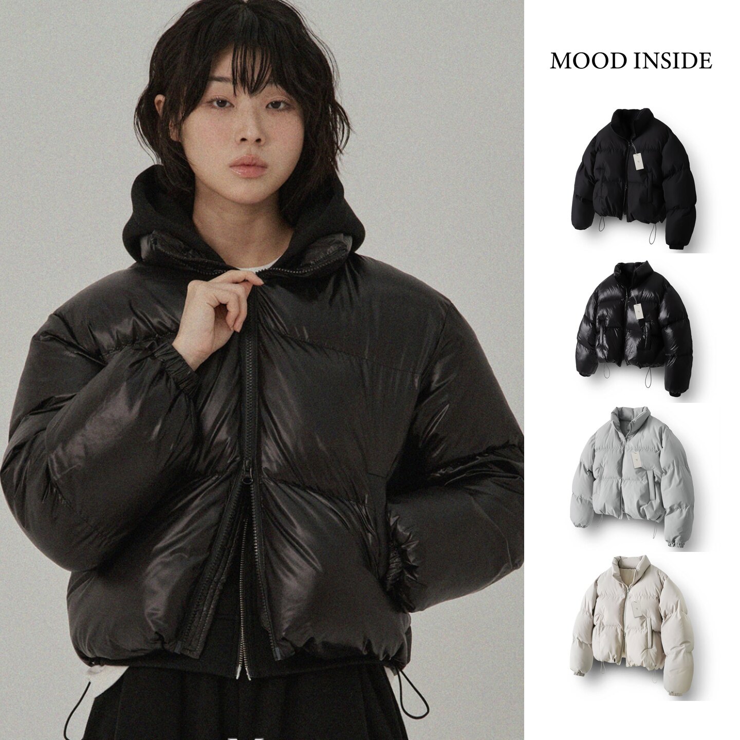 MOODINSIDE短款连帽羽绒棉服