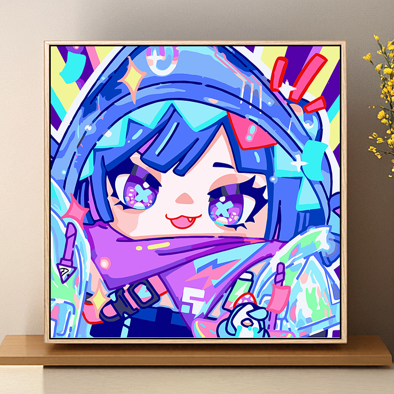 蛋仔派对数字油画手工DIY装饰画