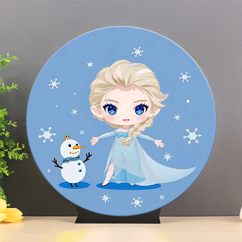 乘月归湾数字油画DIY艾莎公主