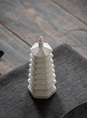 陶瓷手工艺品小摆件家居园艺造景复古装饰品配件搭配建筑物文昌塔