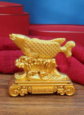 铜匠之家沙金招财金龙鱼摆件防铜鱼风水客厅招财年年有鱼鲤鱼摆件