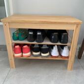 全实木换鞋 架定制 柜可坐鞋 凳简约松木家用门口长条凳入户穿鞋 凳鞋