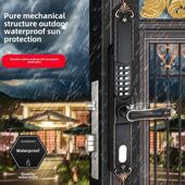 门锁防水 滑盖密码 户外庭院门铝艺门机械密码 锁花园栏栅方管门欧式