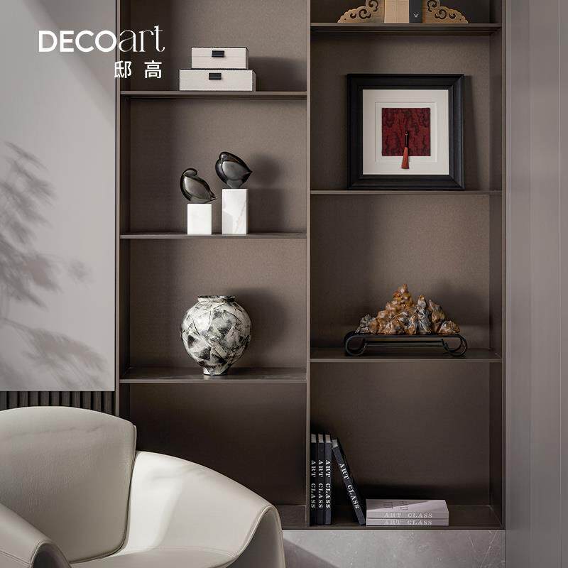 邸高家居新中式公司前台装饰品摆件高档办公室样品展示柜软装布置