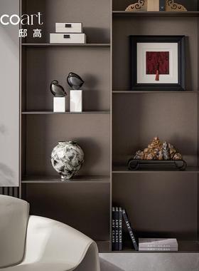 邸高家居新中式公司前台装饰品摆件高档办公室样品展示柜软装布置