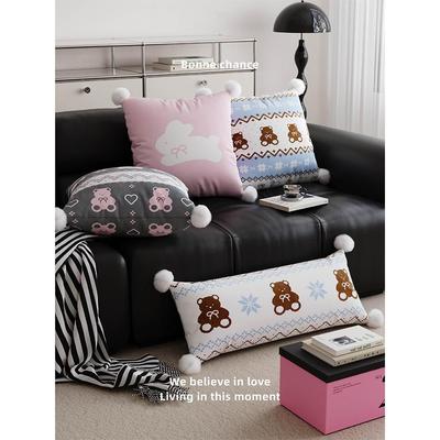 费尔岛斯堪的那维亚风沙发枕头套腰枕头床边垫子腿腿睡觉长枕头与