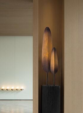 景泉木制工艺品室内软装酒店样板房装饰饰品售楼处入口雕塑艺术品