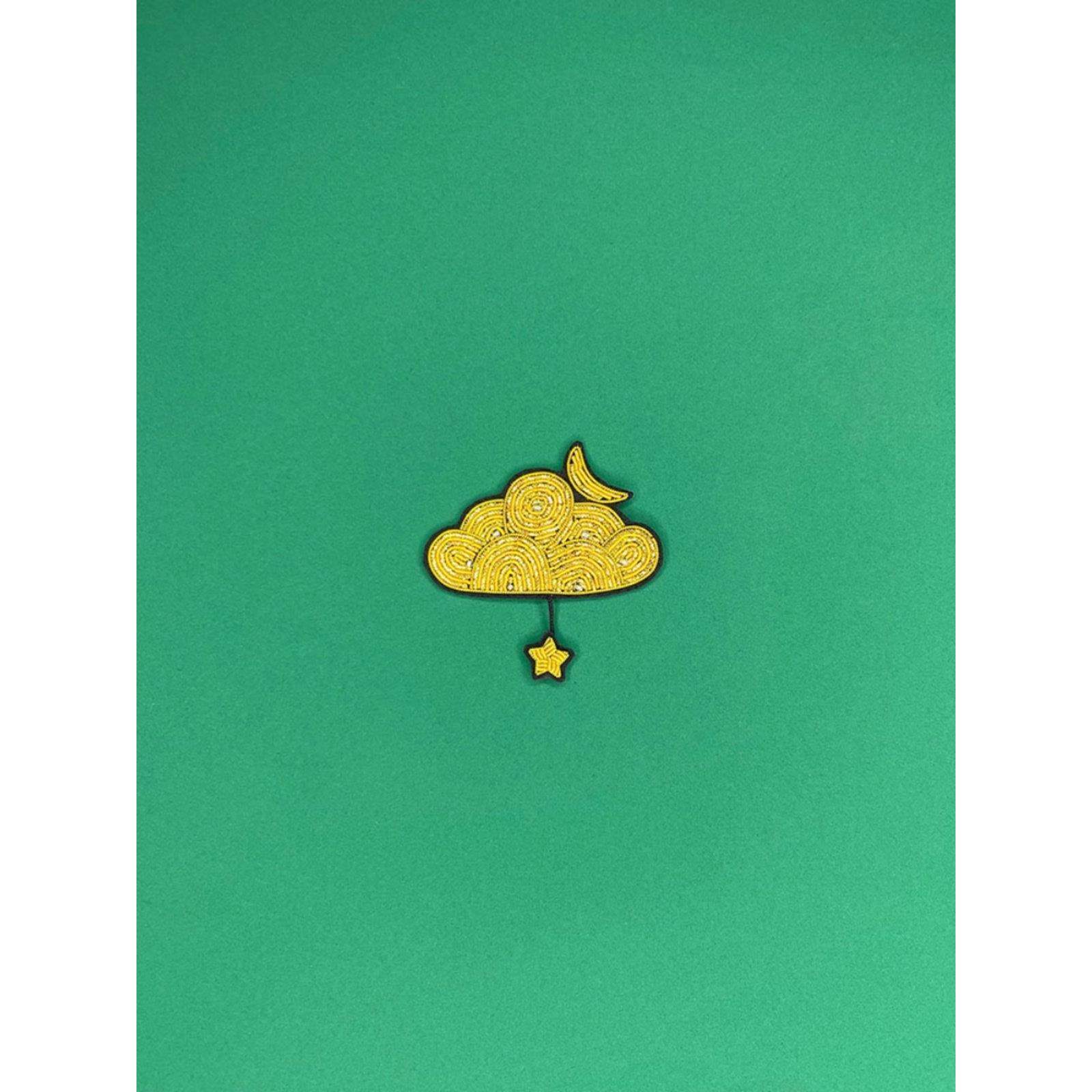 高端时尚专业纯手工刺绣 金色云朵星星图案服装配饰印度丝胸针,居家布艺,布贴,淘宝优惠券,粉丝福利购,淘宝优惠卷