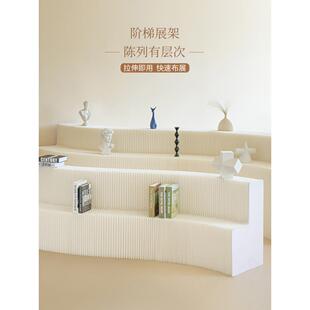 多层长展位展示架可折叠阶梯式展示架多层落地展位岛式产品展示架